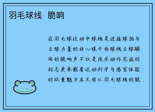 羽毛球线  脆响